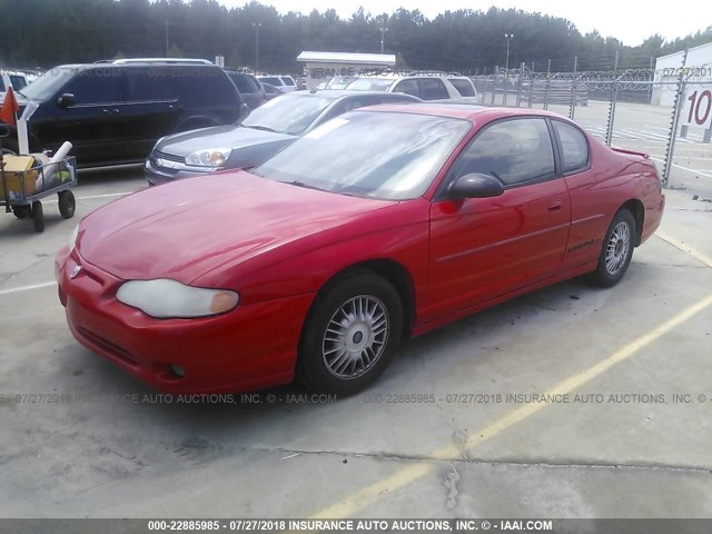 2G1WX12K4Y9295267 - 2000 CHEVROLET MONTE CARLO SS RED photo 2