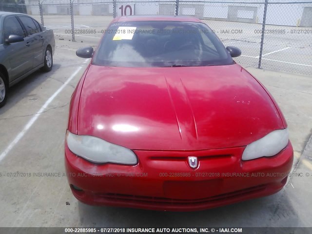 2G1WX12K4Y9295267 - 2000 CHEVROLET MONTE CARLO SS RED photo 6