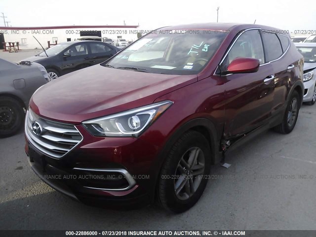 5XYZT3LB2JG559087 - 2018 HYUNDAI SANTA FE SPORT  MAROON photo 2