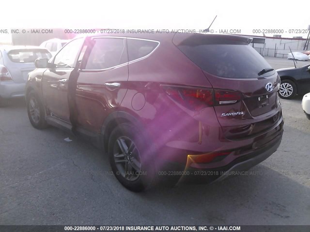 5XYZT3LB2JG559087 - 2018 HYUNDAI SANTA FE SPORT  MAROON photo 3