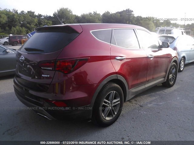 5XYZT3LB2JG559087 - 2018 HYUNDAI SANTA FE SPORT  MAROON photo 4