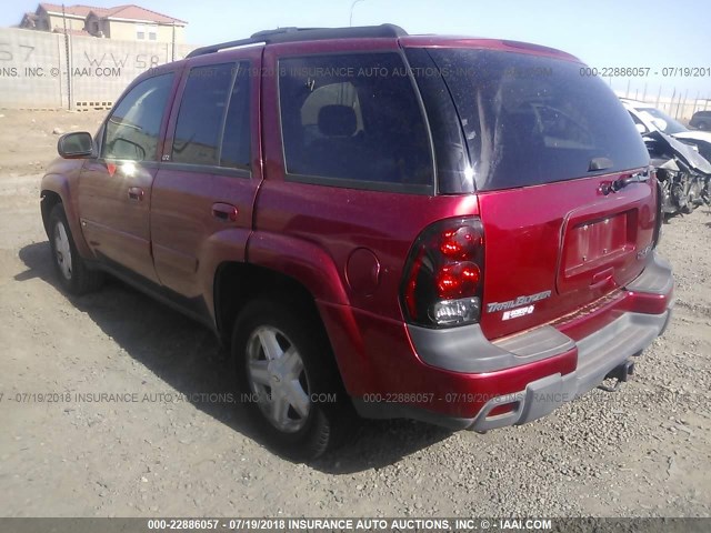 1GNDT13S522429452 - 2002 CHEVROLET TRAILBLAZER  BURGUNDY photo 3