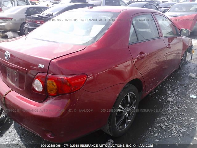 2T1BU4EE6AC529033 - 2010 TOYOTA COROLLA S/LE/XLE RED photo 4