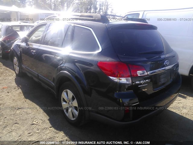 4S4BRDLC8B2436089 - 2011 SUBARU OUTBACK 3.6R LIMITED BLACK photo 3