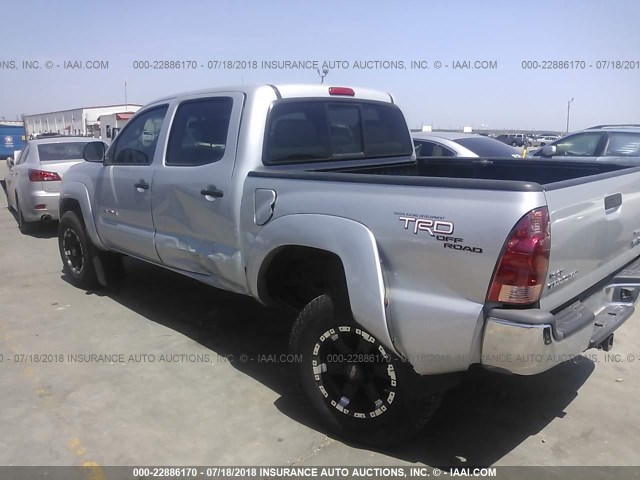 3TMJU62N08M067999 - 2008 TOYOTA TACOMA DOUBLE CAB PRERUNNER SILVER photo 3
