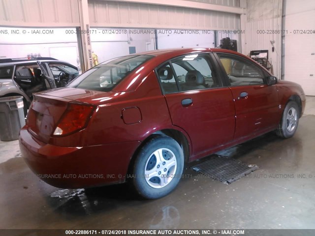 1G8AG54F05Z134869 - 2005 SATURN ION LEVEL 1 RED photo 4