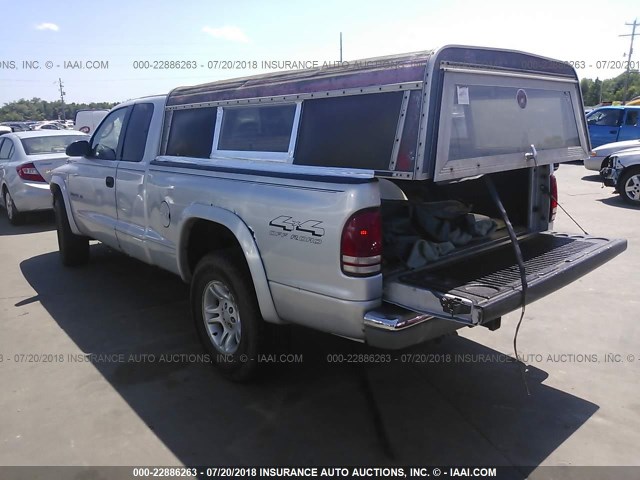 1B7GG22N71S159652 - 2001 DODGE DAKOTA SILVER photo 3