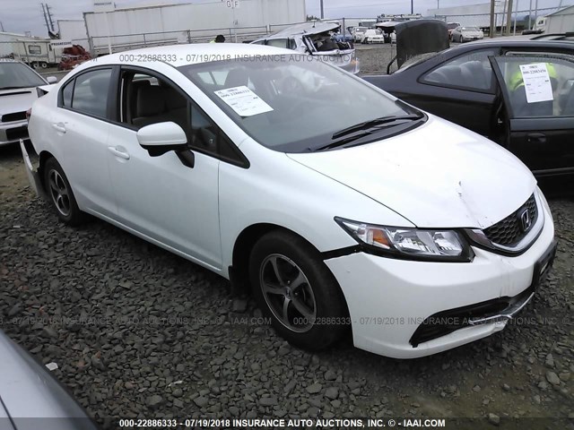 19XFB2F7XFE276836 - 2015 HONDA CIVIC SE WHITE photo 1