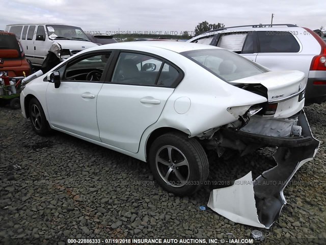 19XFB2F7XFE276836 - 2015 HONDA CIVIC SE WHITE photo 3