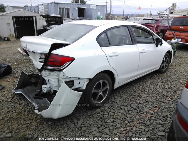 19XFB2F7XFE276836 - 2015 HONDA CIVIC SE WHITE photo 4