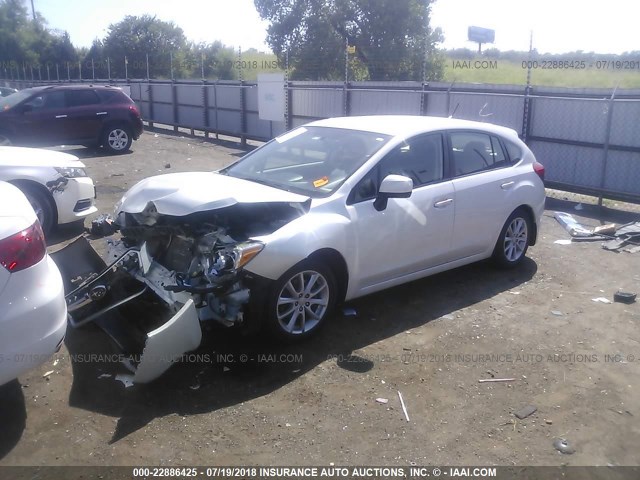 JF1GPAC62E8287758 - 2014 SUBARU IMPREZA PREMIUM WHITE photo 2