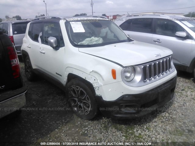 ZACCJADT0FPB58563 - 2015 JEEP RENEGADE LIMITED WHITE photo 1