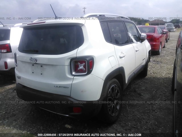 ZACCJADT0FPB58563 - 2015 JEEP RENEGADE LIMITED WHITE photo 4