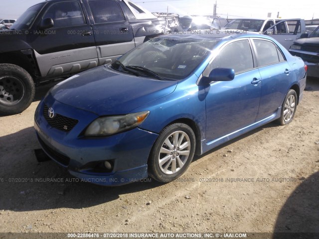 1NXBU40E69Z014258 - 2009 TOYOTA COROLLA S/LE/XLE BLUE photo 2