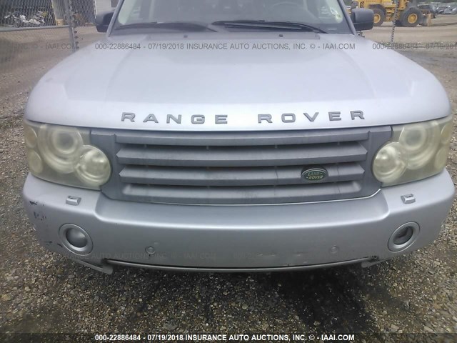 SALME15426A231532 - 2006 LAND ROVER RANGE ROVER HSE SILVER photo 6