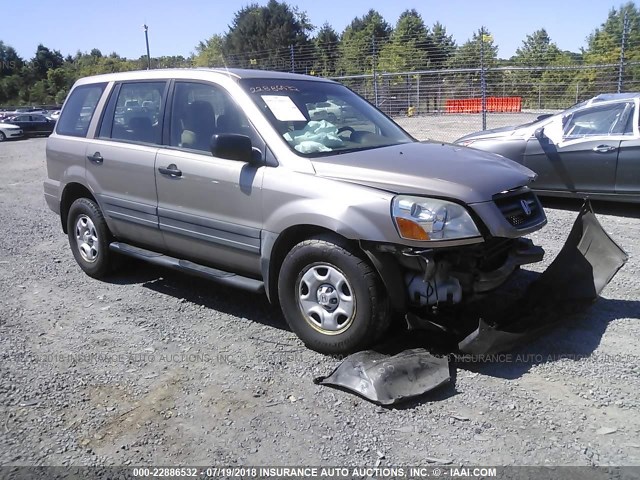 2HKYF18114H568321 - 2004 HONDA PILOT LX GRAY photo 1