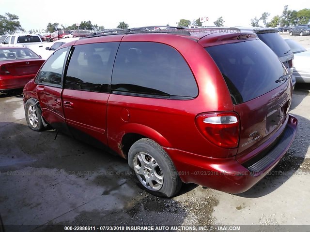 2D4GT44L54R578370 - 2004 DODGE GRAND CARAVAN SXT RED photo 3