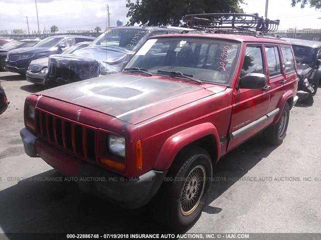 1J4FT48S8YL206900 - 2000 JEEP CHEROKEE SPORT RED photo 2