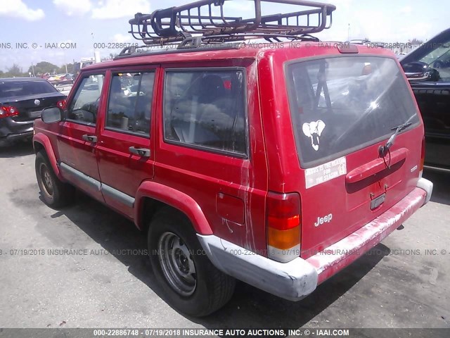 1J4FT48S8YL206900 - 2000 JEEP CHEROKEE SPORT RED photo 3