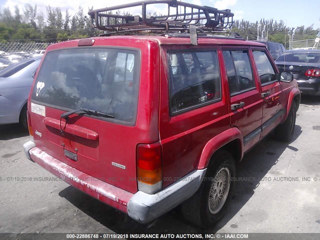 1J4FT48S8YL206900 - 2000 JEEP CHEROKEE SPORT RED photo 4