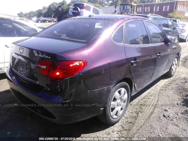 KMHDU46DX8U300183 - 2008 HYUNDAI ELANTRA GLS/SE/LIMITED RED photo 4