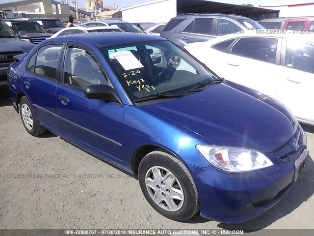 1HGES16374L006472 - 2004 HONDA CIVIC DX VP 蓝色 照片 1