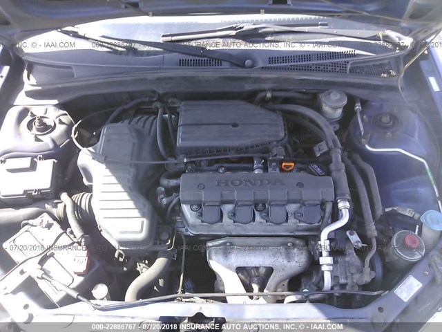 1HGES16374L006472 - 2004 HONDA CIVIC DX VP 蓝色 照片 10