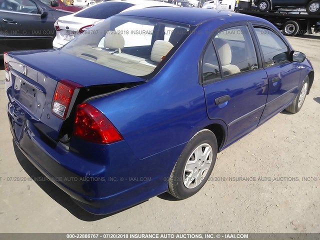 1HGES16374L006472 - 2004 HONDA CIVIC DX VP 蓝色 照片 4