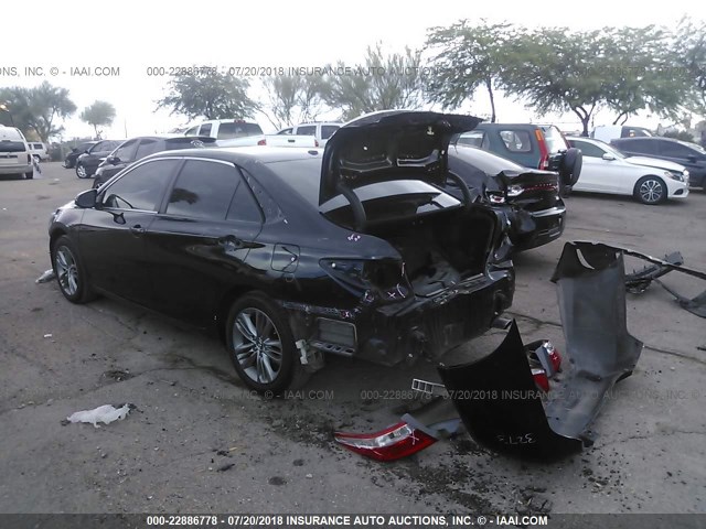 4T1BF1FKXFU889697 - 2015 TOYOTA CAMRY LE/XLE/SE/XSE BLACK photo 3