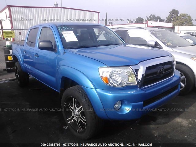 5TEJU62N75Z018815 - 2005 TOYOTA TACOMA DOUBLE CAB PRERUNNER BLUE photo 1