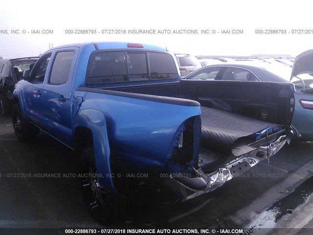 5TEJU62N75Z018815 - 2005 TOYOTA TACOMA DOUBLE CAB PRERUNNER BLUE photo 3