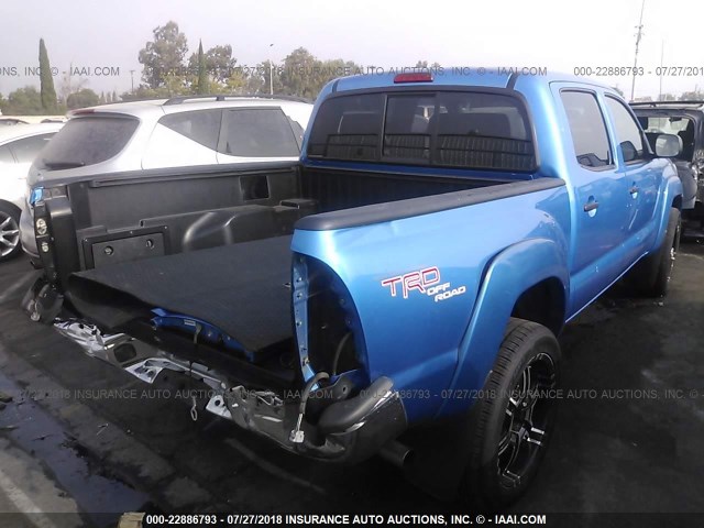 5TEJU62N75Z018815 - 2005 TOYOTA TACOMA DOUBLE CAB PRERUNNER BLUE photo 4