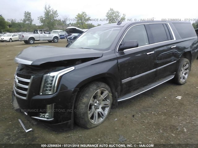 1GYS4HKJ5FR212375 - 2015 CADILLAC ESCALADE ESV LUXURY GRAY photo 2