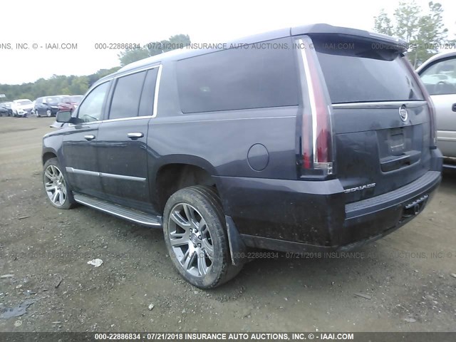 1GYS4HKJ5FR212375 - 2015 CADILLAC ESCALADE ESV LUXURY GRAY photo 3