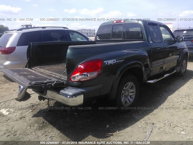 5TBRT34173S404779 - 2003 TOYOTA TUNDRA ACCESS CAB SR5 GREEN photo 4