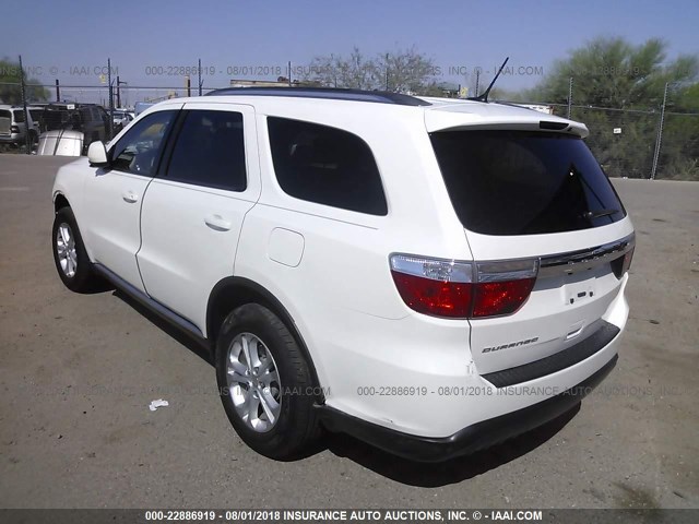 1C4RDHAG8CC330333 - 2012 DODGE DURANGO SXT WHITE photo 3