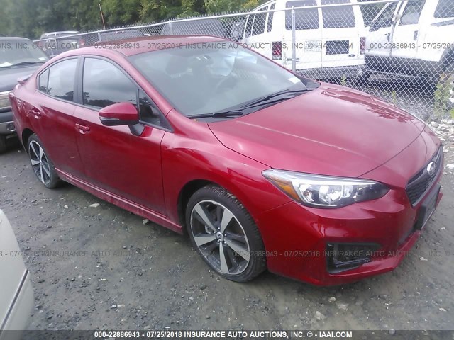 4S3GKAK61J3611882 - 2018 SUBARU IMPREZA SPORT RED photo 1