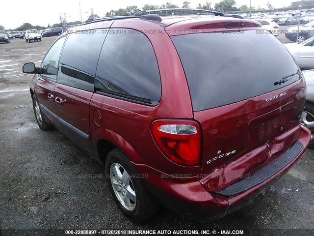 1D4GP45R15B313078 - 2005 DODGE CARAVAN SXT RED photo 3