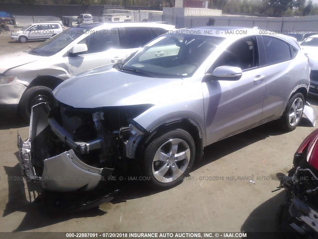 3CZRU5H58GM734587 - 2016 HONDA HR-V EX SILVER photo 2