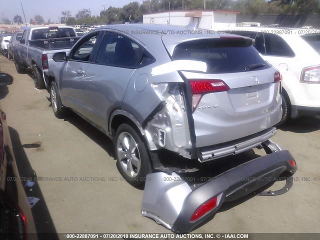 3CZRU5H58GM734587 - 2016 HONDA HR-V EX SILVER photo 3