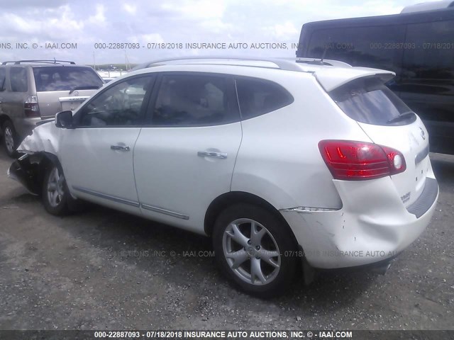 JN8AS5MV7BW284040 - 2011 NISSAN ROGUE S/SV/KROM WHITE photo 3