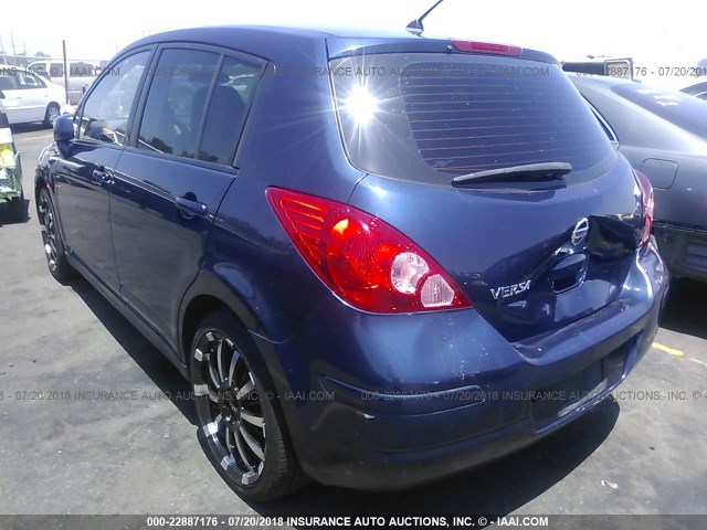 3N1BC13E37L363762 - 2007 NISSAN VERSA S/SL BLUE photo 3