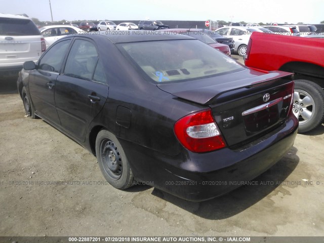 JTDBE32K820126412 - 2002 TOYOTA CAMRY LE/XLE/SE Bənövşəyi foto 3