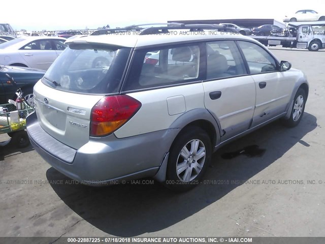 4S4BP61C456335830 - 2005 SUBARU LEGACY OUTBACK 2.5I Champagne photo 4