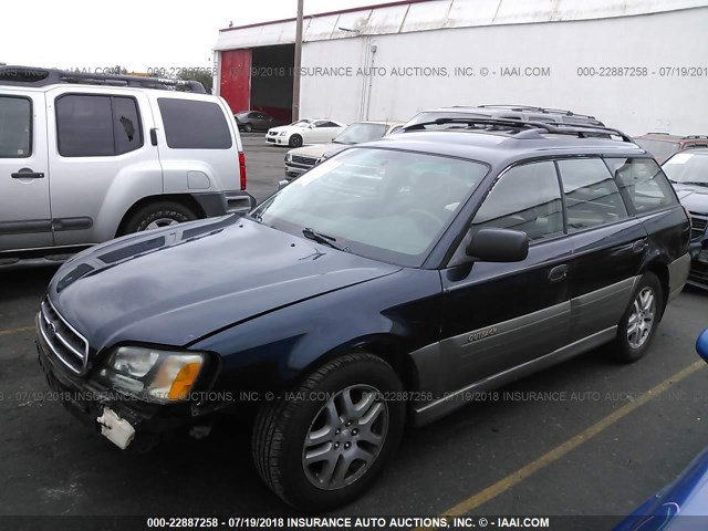 4S3BH675926647020 - 2002 SUBARU LEGACY OUTBACK AWP BLUE photo 2