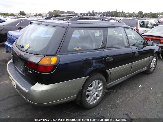 4S3BH675926647020 - 2002 SUBARU LEGACY OUTBACK AWP BLUE photo 4