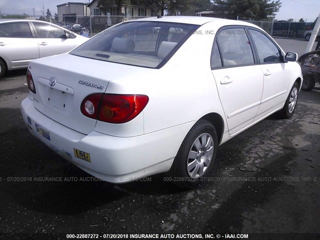 JTDBR32E342018835 - 2004 TOYOTA COROLLA CE/LE WHITE photo 4