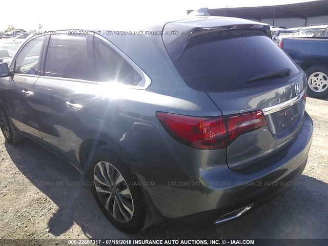 5FRYD3H47EB020155 - 2014 ACURA MDX TECHNOLOGY GRAY photo 3