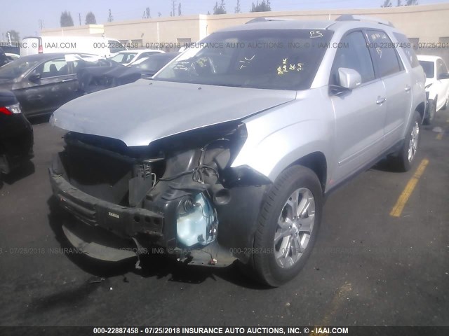 1GKKRRKD0DJ216874 - 2013 GMC ACADIA SLT-1 SILVER photo 2