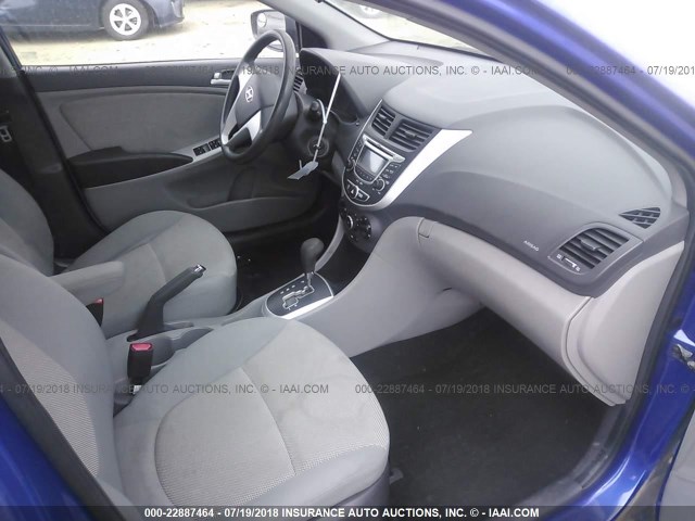 KMHCT4AE8DU374937 - 2013 HYUNDAI ACCENT GLS/GS BLUE photo 5